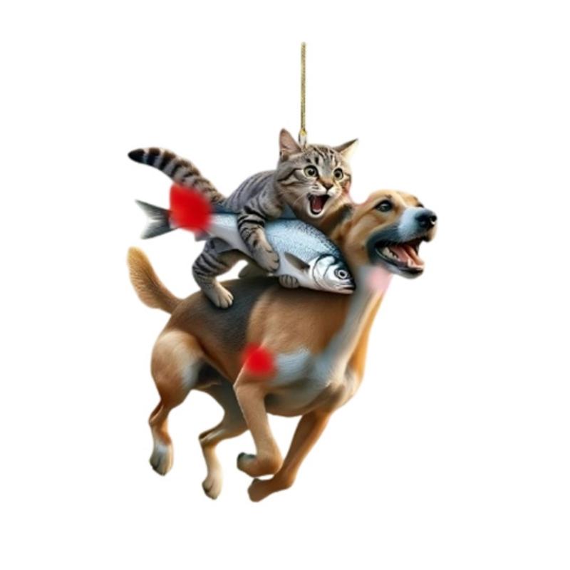 Playful Feline Themed Auto Hanging Ornament Piece Versatile Backpack Decoration Crafted With Premium Acrylic Materials