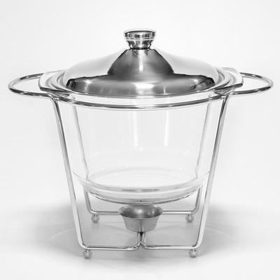 4.0L Large Capacity Portable Food Heating Container Restaurant Small Hot Pot Alcohol Stove Glass Buffet Stove
