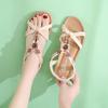 Summer New Women Flat Sandals Bohemia Flat Roman String Beads Sandals with Non Slip Ladies Daily Sandalia for Women