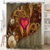 Vintage Heart Wings Shower Curtain Romantic Gothic Decor Bathroom Set Waterproof Artistic Tapestry Home Textile Bedroom Backdrop