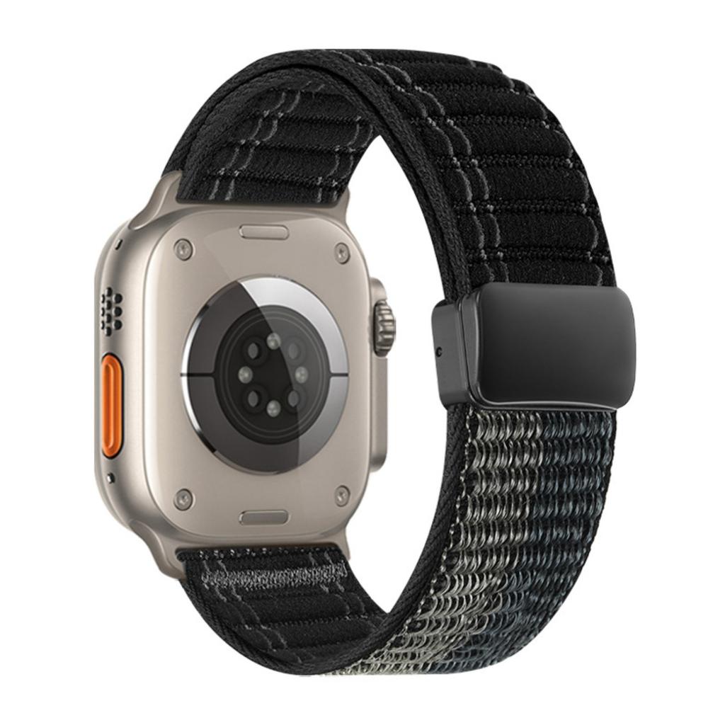 Watch Band For Apple Watch Series 11 10 42mm / 9 8 7 41mm / SE3 SE2 SE 6 5 4 40mm / 3 2 1 38mm Magnetic Clasp Wave Pattern Nylon Wrist Strap