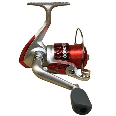 Riseway Spinnrolle mit Faden Basic Spin 3000 Nr. 4-110 m Rot