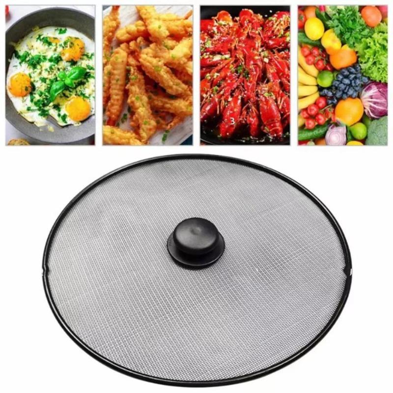 3pcs Kitchen Tool Fine Mesh Splash Guard Cover Lid with Handle Splatter Screen Anti Grease Frying Pan Oil Splash Guard Gadget