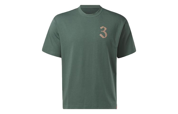 Reebok Drop Shoulder Sleeve T Shirt Unisex Army Green II3254 L