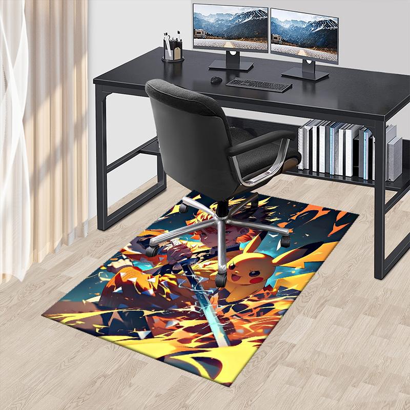

1pc Anime Pikachu & Sword Art Office Carpet Anti Slip Rug, Anime Cartoon Design, Holiday Gift for Home Decor, Living Room, Bedroom, 60cm by 90cm