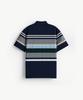 STCO Diems Ripple Weave Striped Round Short Sleeve T-Shirt_Navy (Classic Fit)_Dtsxb13Ctn
