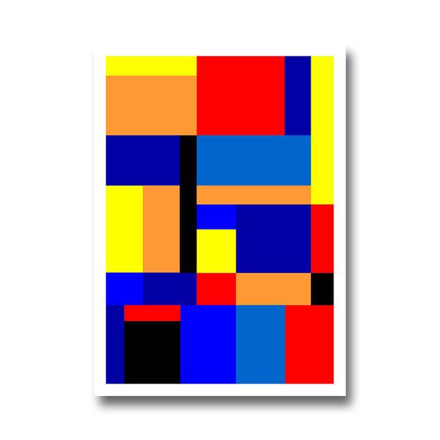 Mondrian Inspired Canvas Art Paintings Colorful Posters and Prints Abstract Wall Art Pictures for Living Room Home Decoration No Frame