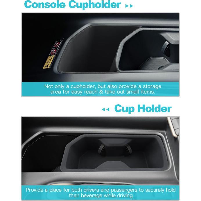 CDEFG 2PCS For 2024 2025 2026 Toyota Grand Highlander Center Console Organizer Middle Console Storage Cup Holders For 2025 2026 Toyota Grand