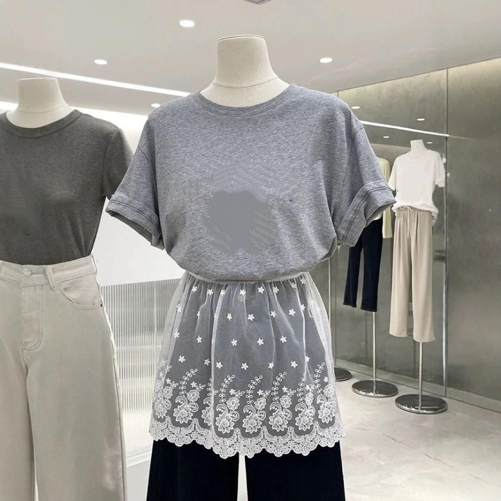 Embroidery Flower Safety Skirt Petticoat Transparent Mesh Underskirt Slips Dress Summer Spring