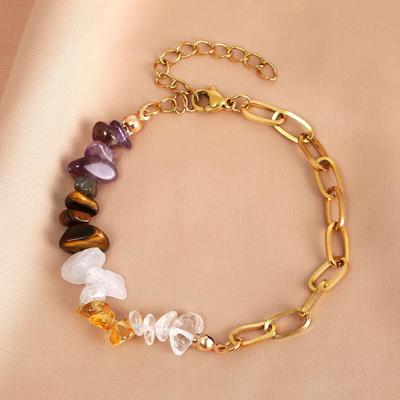 2023 European & American Natural Crystal Gravel Double Bracelet for Women