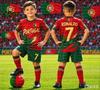 26 Drenge Ronaldo Nr. 7 Fodboldtrøje T-shirt Shorts Sæt Kvinder Mænd Harajuku PORTUGAL Fans Skjorte Shorts Sæt Børn Træningsdragt 2-delt Sæt