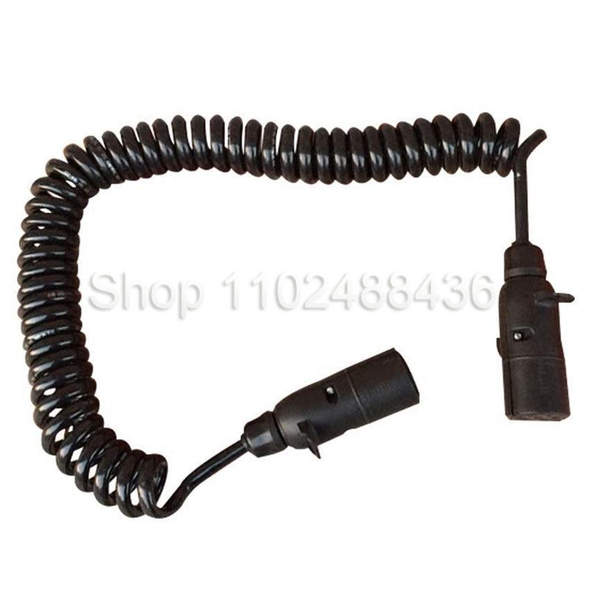 Truck Trailer Cable Semi-trailer Connection Cable 7-core Spiral Cable Assembly Power Reel Trailer Breakaway Electrical Plugs