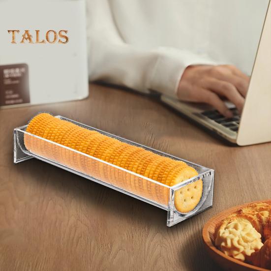 Clear Acrylic Cookie Tray Modern Design BAP-Free Round Rectangular Appetizer Serving Tray for Bread Fruits
