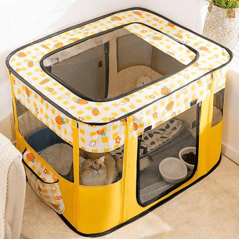Foldable Pet Playpen Oxford Cloth Indoor Outdoor Tent Fence Storage Bag for Puppy Cat Small Animal Easy Assemble Portable