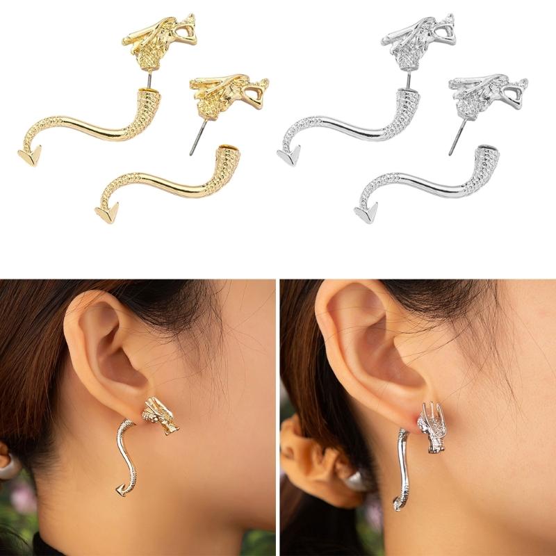 Dragon Studs Earrings Ear Studs Irregular Ear Pins Fashionable Ear Jewelry Dragon Ear Pendant Gift for Fashion Lover