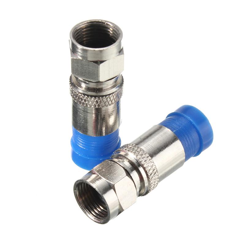 10/20pc Mesh RG6 Squeezing F-Head Coaxial Cable Crimping Clamp Accessories RF Coaxial Adapter Set