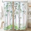 Nature-Inspired Bathroom Decor Shower Curtain Waterproof Fabric Trees Floral Design Greenery Decorative Home Decoration for Bath
