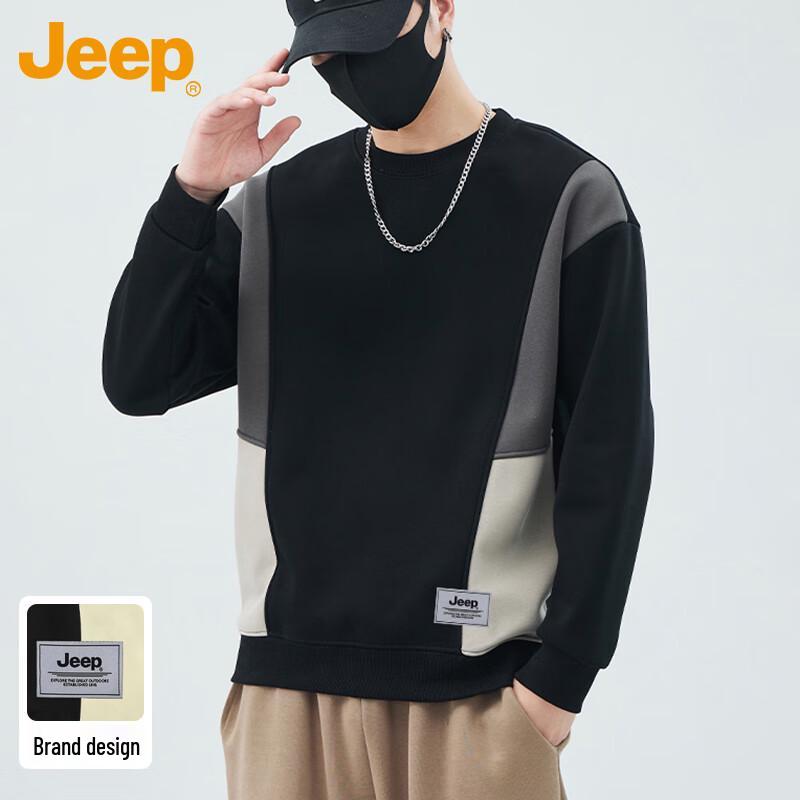 

JEEP Men s Color-Block Crew Neck Sweatshirt XL