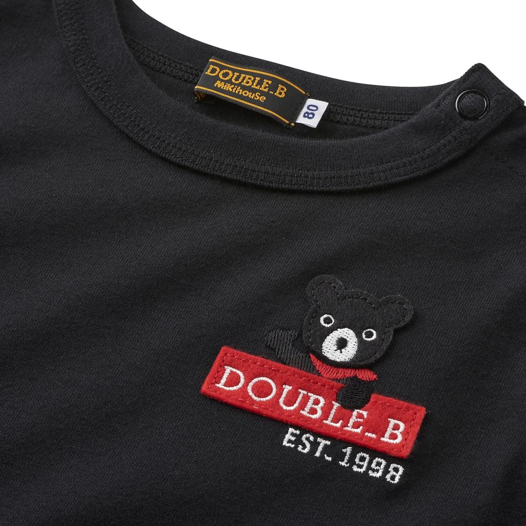 MIKI HOUSE Double B Long Made In Black [MIKI HOUSE] T-shirt, Sleeve, Logo, Bear, Plain, Japan, Boys, Girls, Babies, Kids, Children's Clothes,