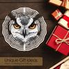Owl Design Metal Mandala Wind Chime - Handcrafted 3D Printed Outdoor Garden Decor, Battery-Free Soothing Wind Sounds