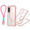For Samsung A17 Magnetic Transparent 3-in-1 Phone Case with Hand Rope