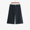 Plus Size Women's Wide-Leg Cropped Trousers - Casual Spring Slimming Jeans