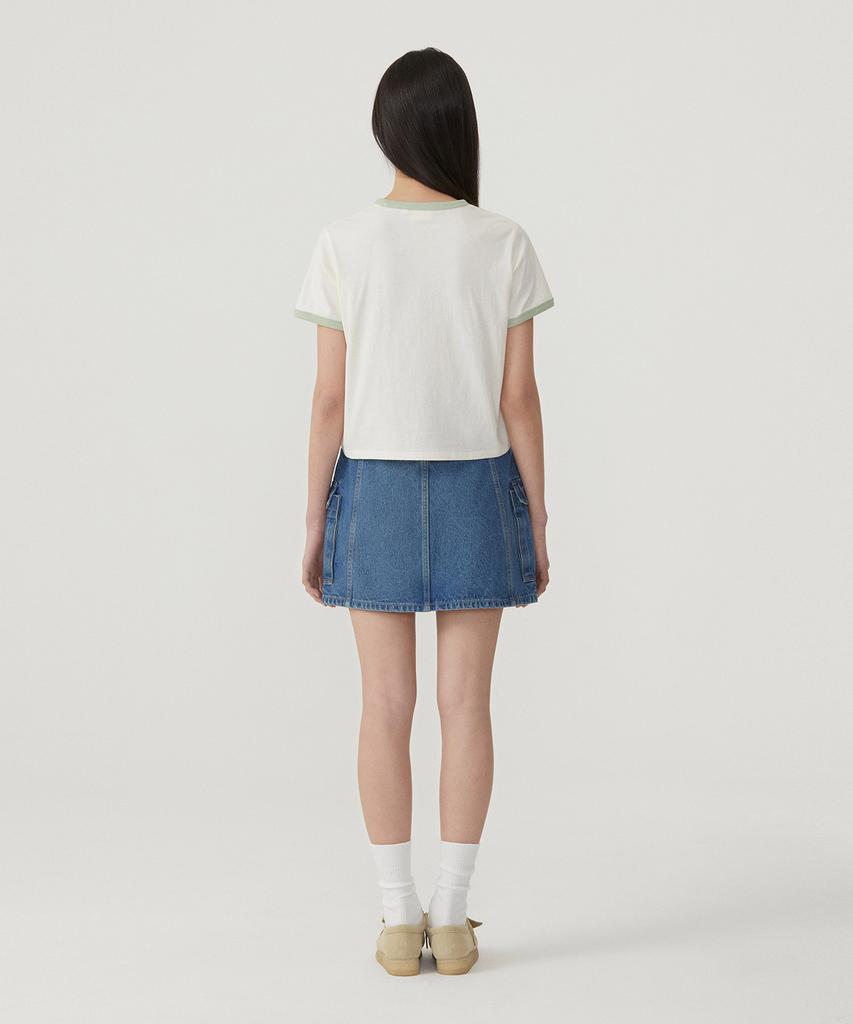 COVERNAT WOMAN Summer Graphic Ringer T-Shirt Ivory