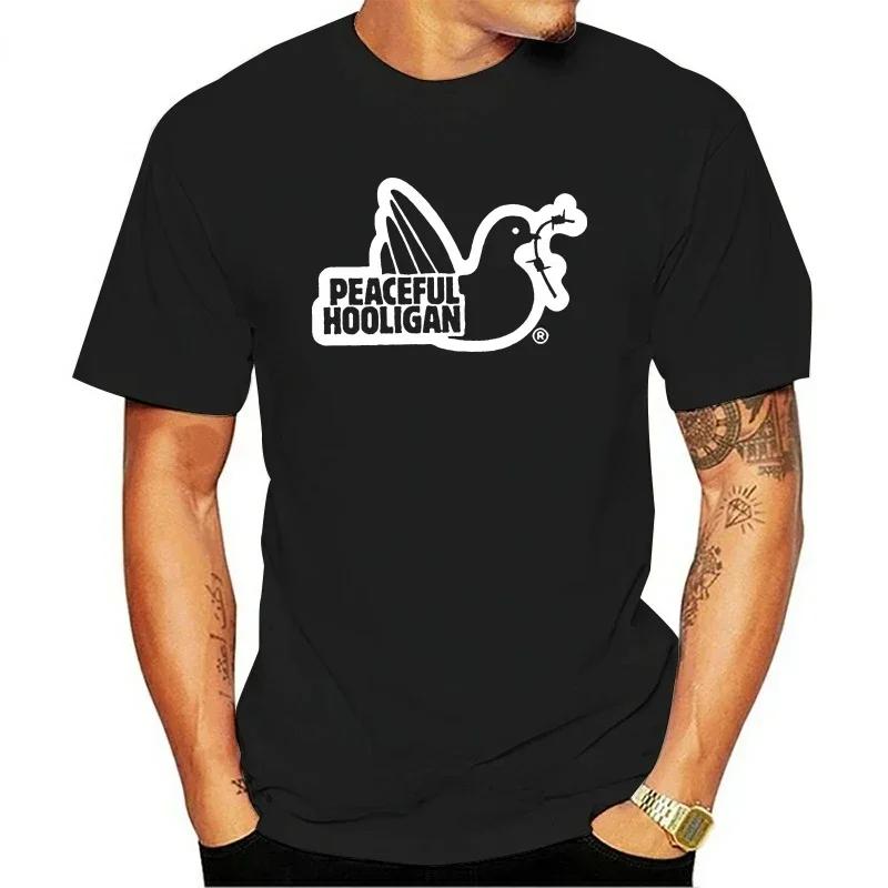 

New peace football hooligans print flower street wear fashion casual summer men women universal short-sleeved T-shirt - Men s... S разноцветный