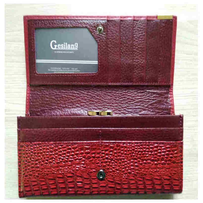 Fashion Crocodile Pattern Wallet Ladies Wallet Long Zipper Wallet Large Capacity Clutch Purse