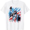 Statue of Liberty Paint Splatter American Flag USA Pride T-Shirt for Women Kids Men