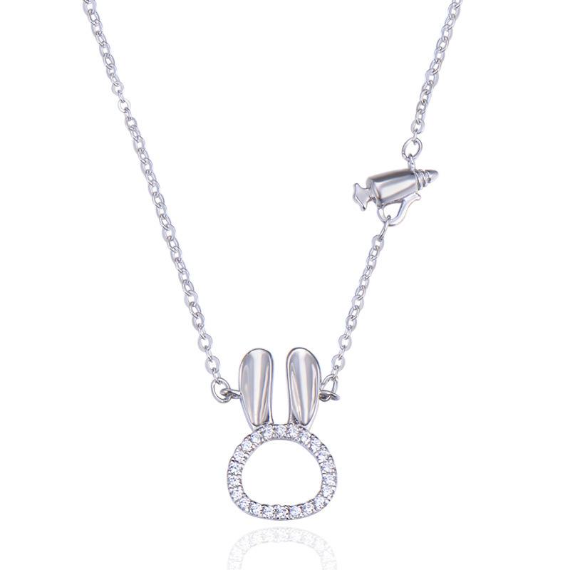 Lindon 925 Sterling Silver Classic Women Necklace Pendant Zircon Fashion Gift