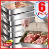 Edelstahl Lebensmittelaufbewahrungsbehälter Rechteckige Schale mit Deckel Nudeln Obsttablett Lunchbox Dick Kühlschrank Organizer Teller