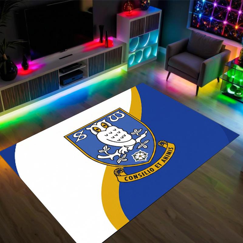 Sheffield Wednesday Calcio Design Velluto di Cristallo Tappeto Accogliente Non?Tappeto Stampato Antiscivolo per Camera da Letto Soggiorno Ingresso