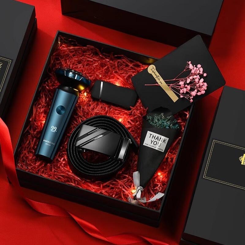WZ Smart Thermos Father s Day Gift Set Package Ten with Gift Box, Bouquet, Card & Light