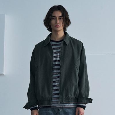 Weekhour Washed Cotton Blouson Jacket Khaki