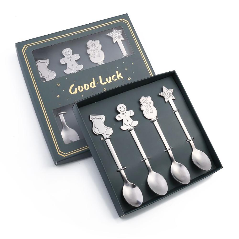Stainless Steel Cartoon Snowman Coffee & Dessert Stirring Spoon