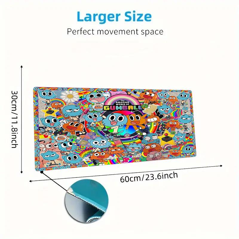 The Amazing World of Gumball Color Mouse Pad Large Gaming Table Cushion Non-slip Laptop Tablet Big Mousepad XXL Mat Mini PC Playmat With Lock edge