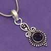 Set Amethyst Pendant Earrings Girls  Earring Necklace Sterling