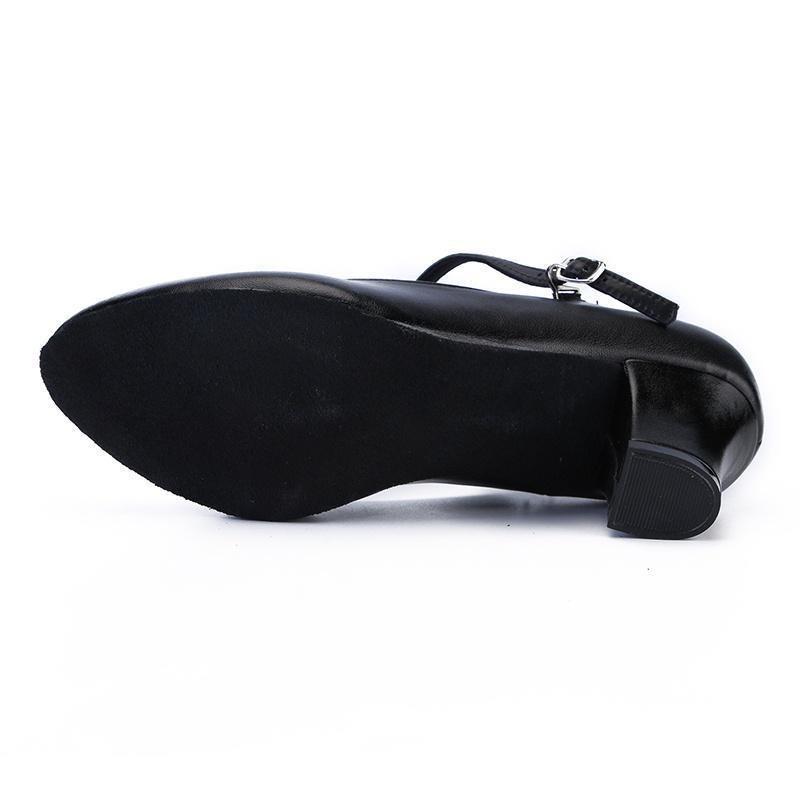 Scarpe da ballo latino in pelle per feste di ballo da donna Scarpe da ballo moderne da interno Waltz Tacco 6 cm