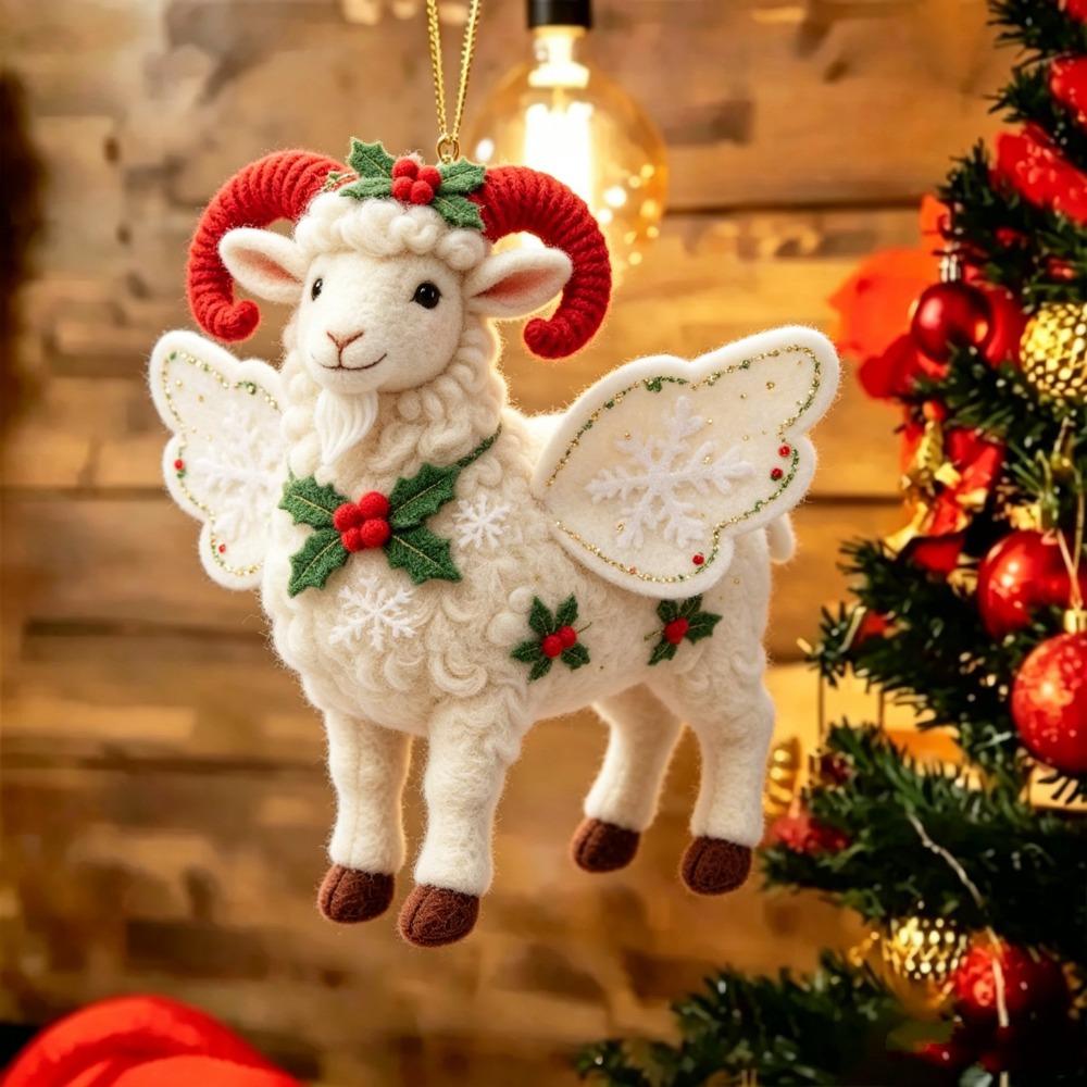 Cartoon Christmas Tree Ornament Hanging Pendant Holiday Decor Durable Sheep Ornament Home