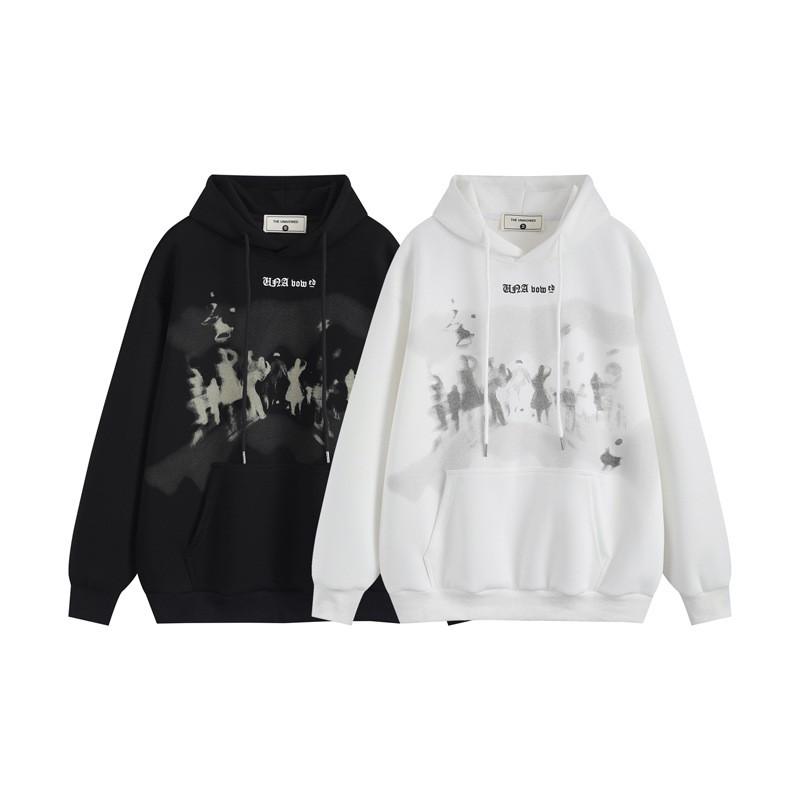 Unisex Oversized Hoodie With Streetwear Graphic Print Loose Fit Cotton Blend Pullover Fall Casual Wear