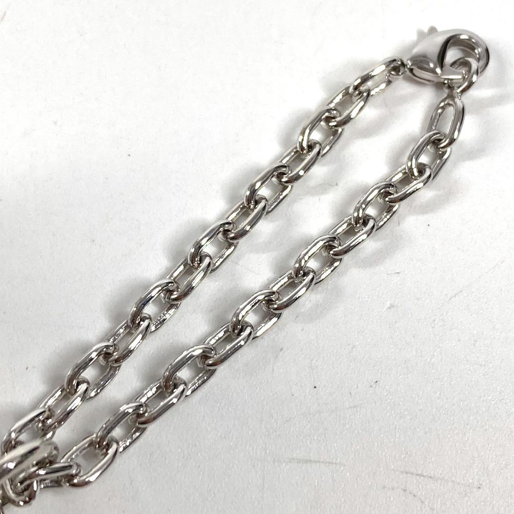 Cartier Heart Logo Bag Charm Key Chain Key Holder Metal Silver