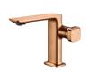 Vintage Minimalist Brushed Copper Basin Mixer Tap Side Mount SquareSolid Brass Bathroom Sink Faucet Counter Top Lavatory Tap