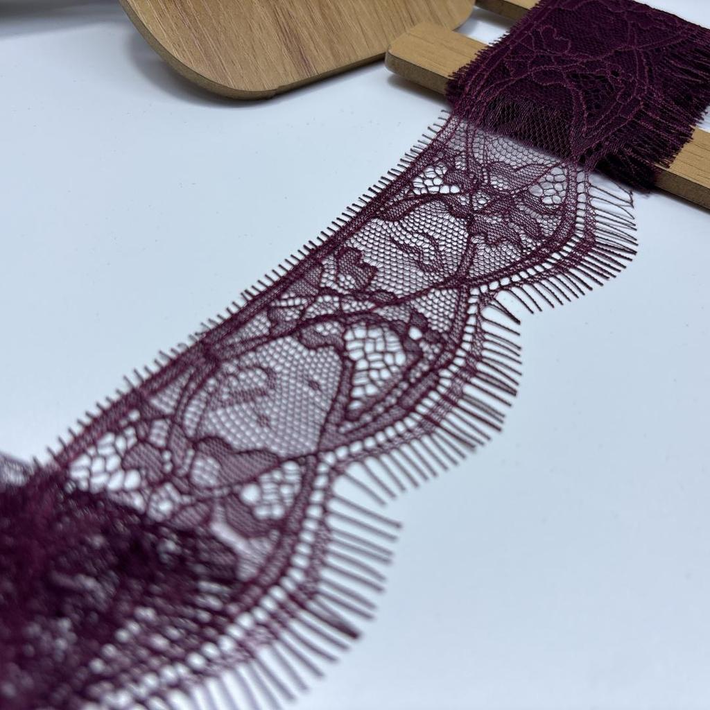 ( 3 Colors ) Narrow Chantilly Lace, 3m x 5.5cm, Non-stretch Scalloped Eyelash Mesh Lace Trim for Wedding, Lingerie, Dress, Garment, Sewing & Crafting