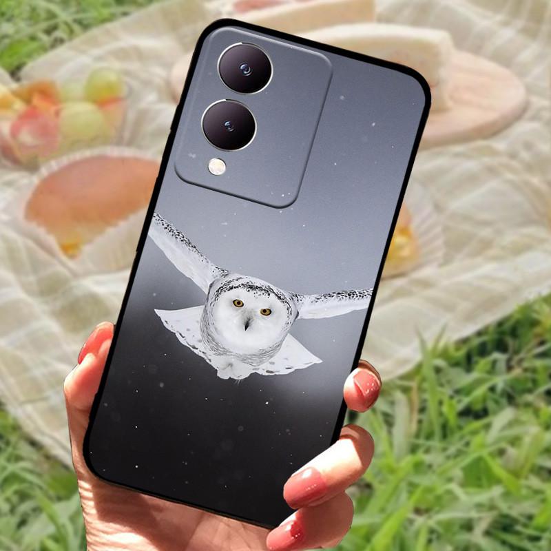 Für Vivo Y17s Hülle Mode Cartoon Schwarz Silikon Weiche Rückseite Hülle Für Vivo Y17s Handyhülle Cover 6,56" Y 17 s Funda Coque
