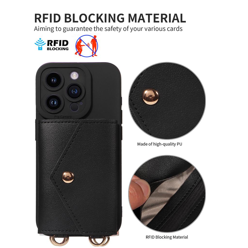 Faux Leather Phone Case for IPhone17 16 15 14 13 12 11 X XS XR 8 7 6 E Pro Max Plus Mini Wallet Protective Cover with Lanyard