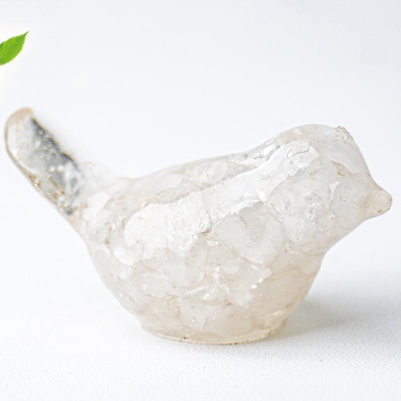 Resin Crystal Bird Figurine With Natural Waterstone For Home Office Decor Gift For Friends