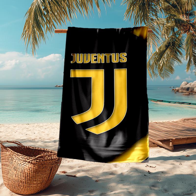 Juventus Futbol Kulübü Temalı Ultra Yumuşak Plaj Havlusu, Havuz - Kamp, Dalış İçin İdeal - Mükemmel Seyahat Temel Ürünü, Canlı Renkli Plaj Havlusu.