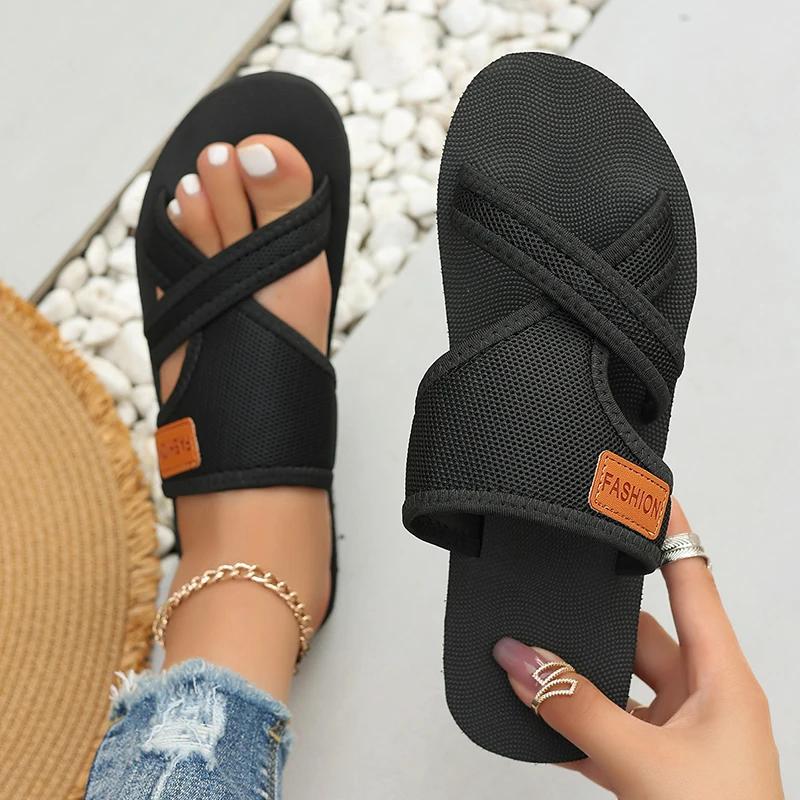 Fashion Clip Toe Sandals Solid Color Fish Mouth Comfort Casual Peep Toe Slippers Slip on Holiday Vacation Outdoors Beach Shoes