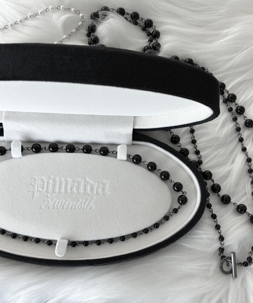 Pimadaziwin White Chain Pearl Necklace_[Bold]